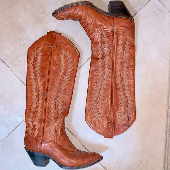 Larry Mahan Women's Vintage Authentic and Rare Cowboy Western Boots Sz 5.5 - Picture 4 of 13